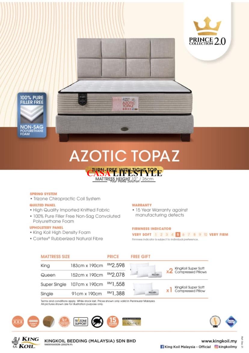Free Delivery Pillows King Koil Azotic Topaz 10 Inches Chiropractic Coil Mattress Tilam King Queen Supersingle Single Casa Lifestyle Sdn Bhd Free Delivery Pillows King Koil Azotic Topaz 10 Inches Chiropractic Coil Mattress Tilam King Queen Supersingle Single Casa Lifestyle Sdn Bhd